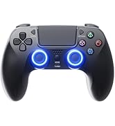 CAWOOSOO Black Wireless Controller Compatible for PS-5/Pro/Slim/PC, Gradient Color RGB mode/hapti...
