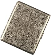 Metal Cigarette Case Box,Double Sided Spring Clip Open Pocket Holder for 20 Regular Cigarettes Re...