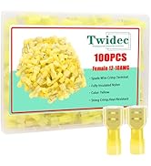 Twidec/100PCS Nylon Spade Connectors Kit 12-10 Gauge Quick Disconnect Fully Insulated Female Wire...