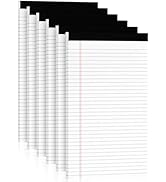 White Legal Pads 8.5 x 14, 6 Pack Wide Ruled Legal Notepads, White Note Pads 8.5 x 14 Writing Pad...