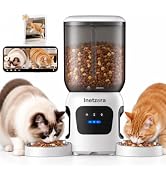 Inetzora Automatic Cat Feeder 2 Cat with 2 Cameras: Dual Auto Dog Feeder-6L | Double Pet Feeder w...