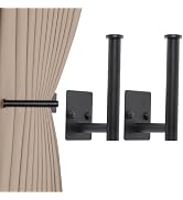 OCIOLI 2 Pack No Drill Curtain Holdbacks - Self-Adhesive/Screw-in Metal Curtain Tie Backs with Ru...