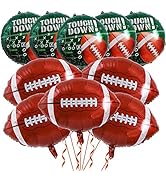 10 Pack 18 Inch Rugby Foil Balloons Helium Mylar Football Field Balloons for Tailgate Game Day Sp...