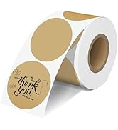 JOYIT 2'' Brown Thermal Labels - 600pcs Round Thermal Printer Labels, Waterproof Thermal Printer ...