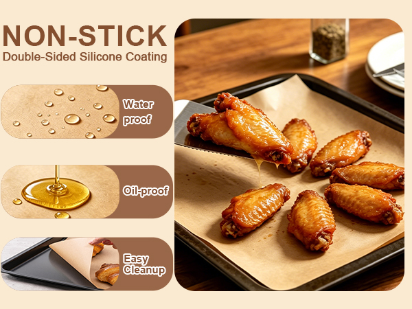 Non-stick double-sided silicone coating, waterproof, oil proof, easy cleanup.