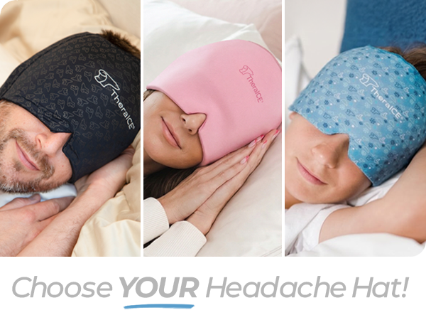 TheraICE Headache Hat migraine mask—cooling therapy for pain, tension, sinus, puffy eyes