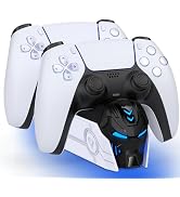 KICKDOT PS5 Controller Accessories Charging Station for Dua-Sense/Edge Wireless Controller, PS5 C...
