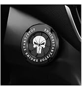 Stylish Car Push Start Button Cover,Spin Type Zinc Alloy Push to Start Button Cover for Car Decor...