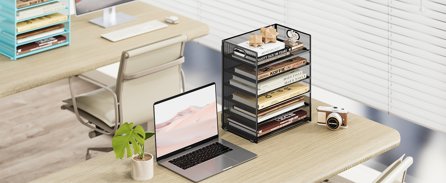 desk paper organizer in office