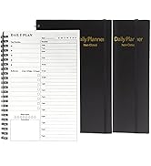 Daily Planner Undated 2 Pack, A5 To Do List Notebook with Hourly Schedules, Spiral Time Managemen...