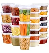 Clawsoff 60 Sets Deli Containers with Lids, 32/16/8 oz X 20 Set Each, Leak-Proof & BPA Free Airti...