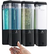 Shampoo and Conditioner Dispenser 3 Chamber No Drill Shampoo Dispenser for Shower Wall Mounted Sh...