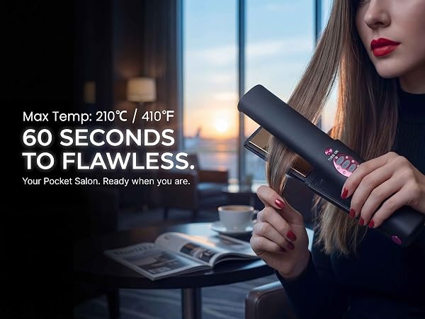 Travel Small Hair Straightener and Curler 2 in 1 for Short Hair