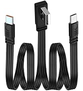 LANMINGLEL Short 90 Degree 2 in 1 USB A to Type C Fast Charge Cord, PD 66W Flat USB to Dual Type ...