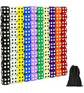 SUNMON 100 Pcs Multi-Color Dice Set - 16MM 10 Assorted Color with 10 Pcs Each, D6 Standard Dice w...