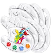Oval Paint Tray Palettes, FANDAMEI 8 PCS Plastic White Paint Tray Palettes, Paint Palettes Paint ...