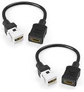 VCE 4K HDMI Keystone Jack Cable F2F, for Keystone Wall Plate, 6'', 2-Pack | 4K HDMI 2.0 Keystone ...