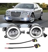 HMCYCI 4 Inch Fog Lights Assembly Compatible with Chrysler 300 2005-2010 Fog Lights Magnum 2005-2...