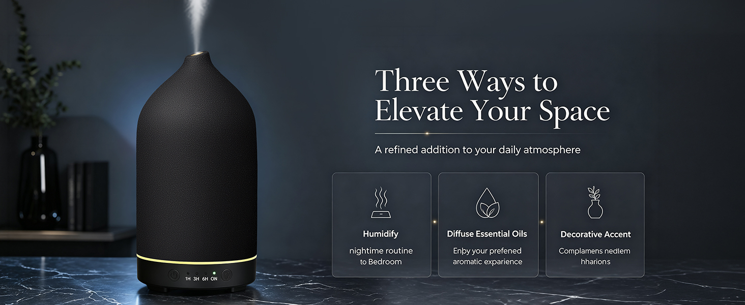 Gooamp 200ML Ceramic Essential Oil Diffuser