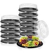 Frcctre 12 Pack Plastic Serving Tray with Lid, 12