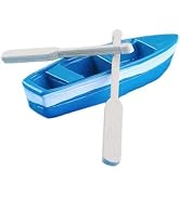 Mini Rowboat Mini Tiny Wooden Boat with Oars for Fairy Garden Kits for DIY Fairy Garden Dollhouse...