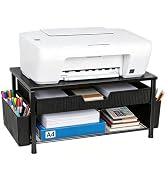 Gugsey Printer Stand for Desk, Desk Organizer with Storage, Desktop Printer Table for Home Office...