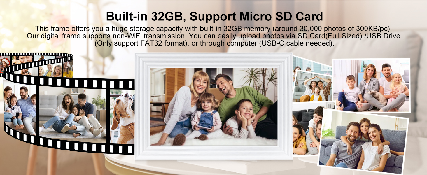 frameo white wifi digital picture frame 10.1 inch smart electronic load from phone for photos