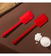 2 Pcs Silicone Scraper Set, Food Grade Rubber Scraper, Upgraded Sturdy Handle Set, Heat Resistant...