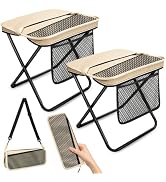 OrbitShell 2 Pcs XL Foldable Backpack Stool for Adults, 14.2" Wide Seat & Knee-Friendly Folding S...