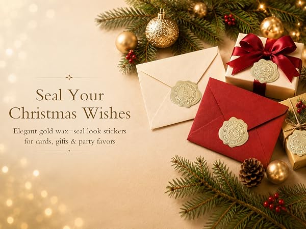 gold Christmas seal