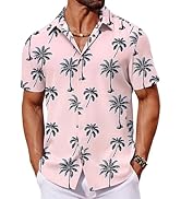 COOFANDY Mens Hawaiian Shirt Short Sleeve Button Down Shirts Tropical Floral Summer Beach Shirts