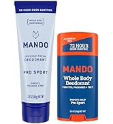 Mando Whole Body Deodorant - Invisible Cream and Solid Formulas - 72 Hour Odor Control - Aluminum...