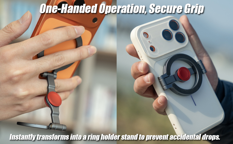 MagSafe 2-in-1 Magnetic Ring Holder & Stand: Pocket-Sized, Secure Grip