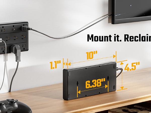 mountable power strip surge protector