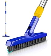 ITTAR Grout Brush with Long Adjustable Handle, Swivel Scrub Brush, V-Shape Grout Line Scrubber wi...