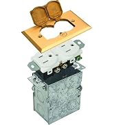 Morris 84000 Residential Floor Box, Hinged Lid, Brass