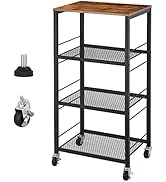 YBING Kitchen Cart on Wheels Rolling Kitchen Island Carts with Wheels and Storage 4-Tier Farmhous...