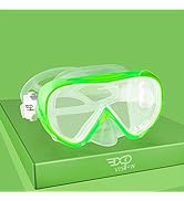 Kids Snorkel Swim Mask, Child Diving Mask Anti-Fog Swim Goggles with Nose Cover for Snorkeling Di...