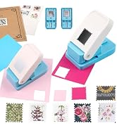 BAOFALI 2Pcs/Set 1X0.8inch Rectangular Postage Stamp with 1" Square Punch Set, Scalloped Rectangl...