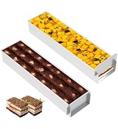 2 Pack Tiramisu Mold, Rectangle Cake Pan With A Removable Short Frame ,NonstickTiramisu Cake Pan ...