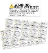 Innovative Haus 20 Labels x 50 Sheets (1,000 Total) Risk of Suffocation Warning Label Keep Away f...
