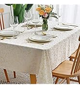 maxmill Jacquard Table Cloth Damask Pattern Spillproof Wrinkle Resistant Oil Proof Heavy Weight S...