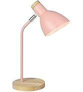 Lampwell Helle Office Desk Lamp for Home Office,Pink Adjustable Desk Lamp for Bedrooms,Wood Desk ...