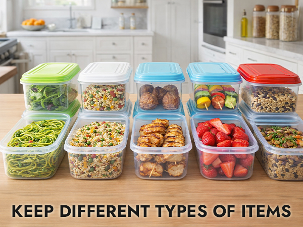 Freezer,Food,Small,Plastic Portion,Leftovers,Spices,Soup,Stackable, Leakproof,Microwave,Containers