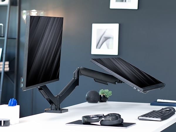 Dual Monitor Counterbalance Desk Mount