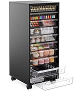 WOPITUES Plastic Storage Drawer Cart, Makeup Organizer and Storage with 10 Large Clear Drawers, U...