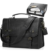 RAINSMORE Mens Messenger Bag 17 Inch Waterproof Vintage Leather Laptop Briefcase Large Laptop Bag...