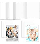 AKONEGE 25PCS 5" x 7" Rigid Print Protectors Clear Waterproof Hard Plastic Page Sheet Protectors ...