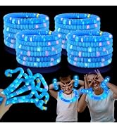 Blue Graduation Glow Sticks Pop Tubes 24 PCS,Light Up Bracelets Necklaces,Glow Party Favors for K...