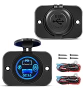 Nilight 2 Pack Quick Charge Socket PD Type C and QC 3.0 USB Fast Charge Outlet Panel with LED ON ...